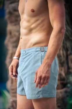 &SONS Bottoms & Shorts-Newman Swim Shorts Sky Blue
