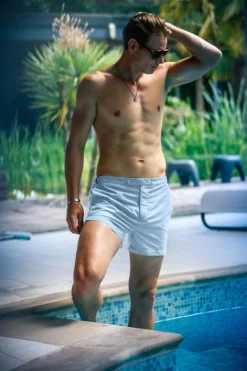 &SONS Bottoms & Shorts-Newman Swim Shorts Sky Blue