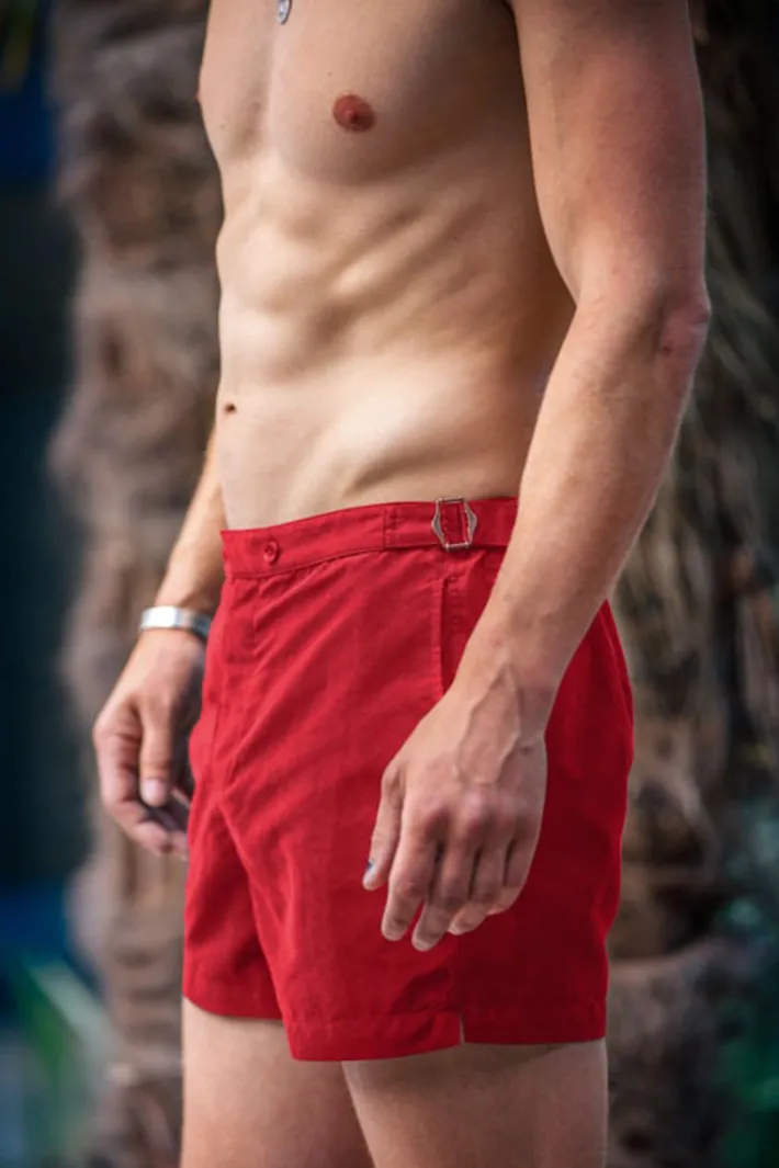 &SONS Bottoms & Shorts-Newman Swim Shorts Vintage Red