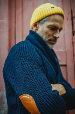 &SONS Jackets & Coats-Pioneer British Wool Cardigan Navy