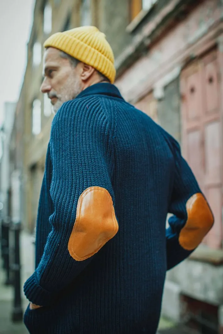 &SONS Jackets & Coats-Pioneer British Wool Cardigan Navy