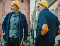 &SONS Jackets & Coats-Pioneer British Wool Cardigan Navy