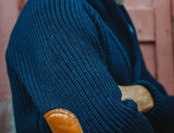 &SONS Jackets & Coats-Pioneer British Wool Cardigan Navy