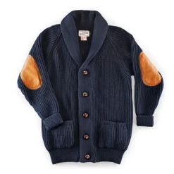 &SONS Jackets & Coats-Pioneer British Wool Cardigan Navy