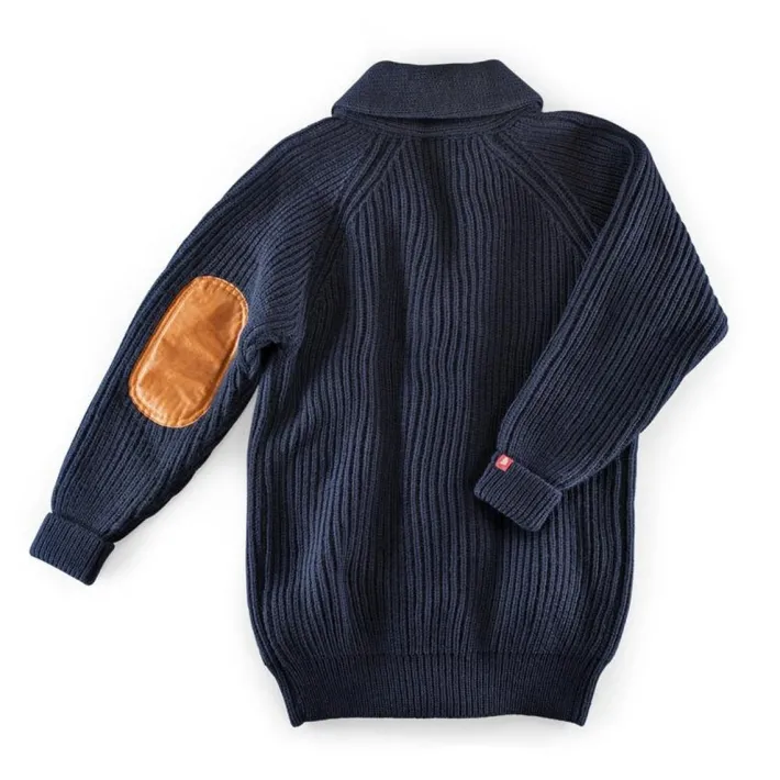 &SONS Jackets & Coats-Pioneer British Wool Cardigan Navy
