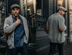 &SONS Jackets & Coats-Pioneer British Wool Cardigan Grey