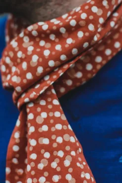 &SONS Scarves-Rust Dot Japanese Scarf