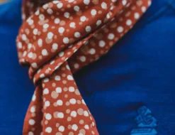 &SONS Scarves-Rust Dot Japanese Scarf