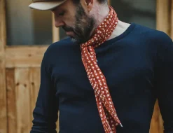 &SONS Scarves-Rust Dot Japanese Scarf