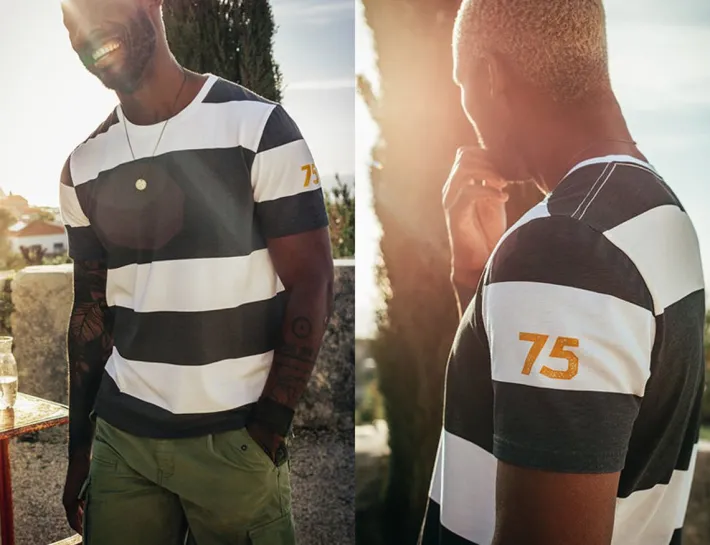 &SONS Tops-75 T-Shirt Black Stripe