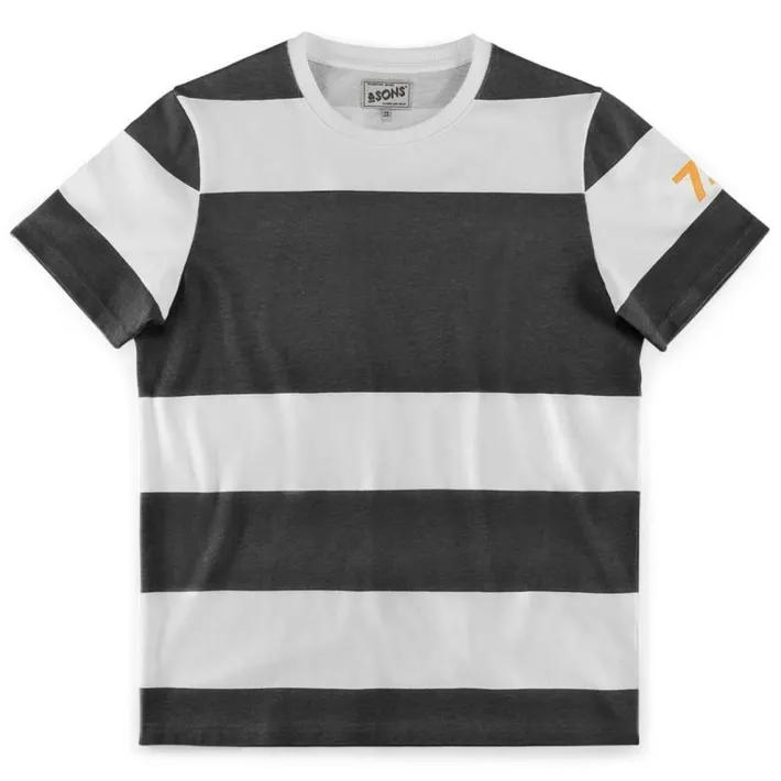 &SONS Tops-75 T-Shirt Black Stripe