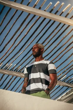 &SONS Tops-75 T-Shirt Black Stripe