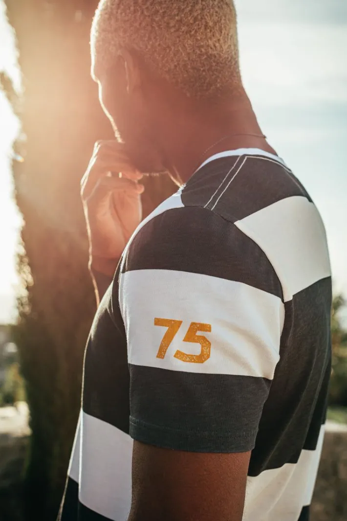 &SONS Tops-75 T-Shirt Black Stripe