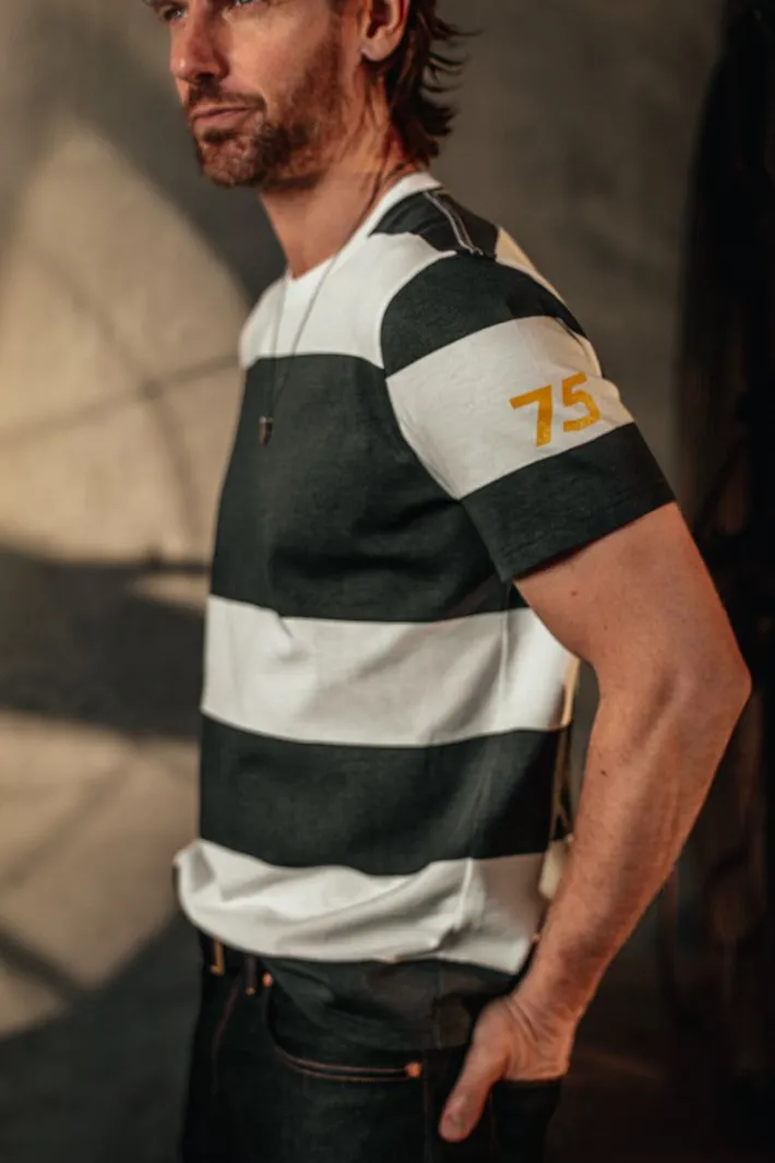 &SONS Tops-75 T-Shirt Black Stripe