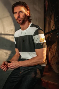 &SONS Tops-75 T-Shirt Black Stripe