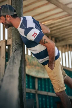 &SONS Tops-75 T-Shirt Indigo Stripe