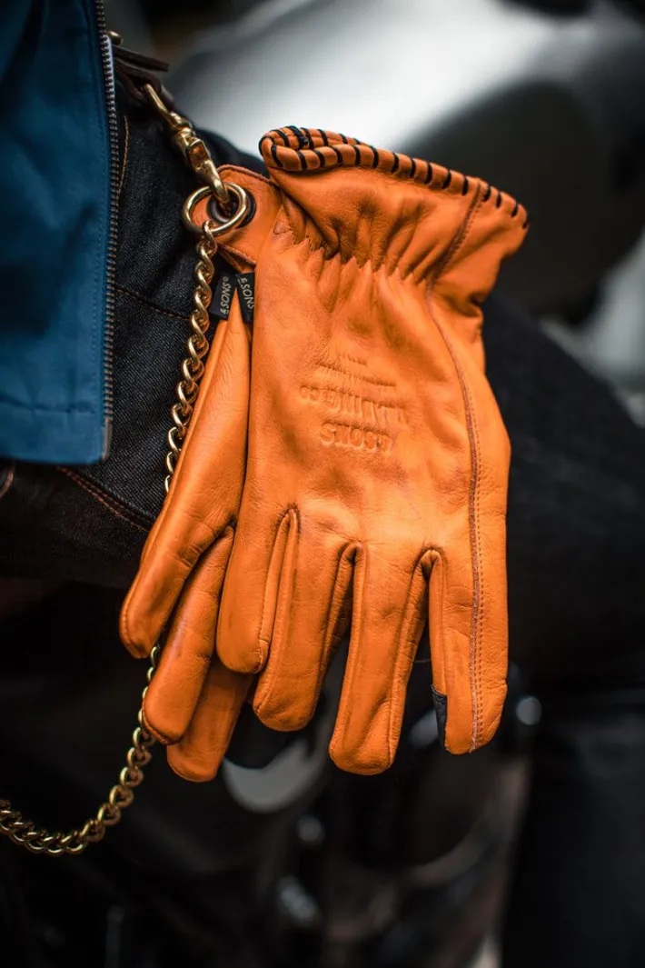 &SONS Leather Goods-Adventure Gloves Tan