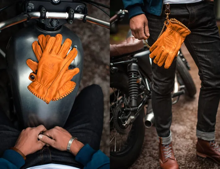 &SONS Leather Goods-Adventure Gloves Tan