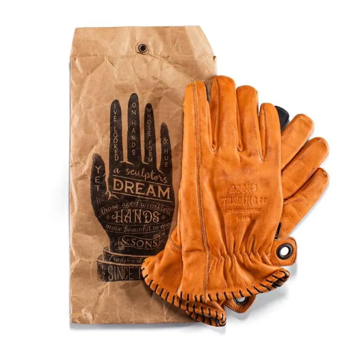 &SONS Leather Goods-Adventure Gloves Tan
