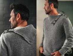 &SONS Jackets & Coats-Ahab Submariner Rollneck Jumper Grey