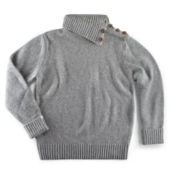 &SONS Jackets & Coats-Ahab Submariner Rollneck Jumper Grey