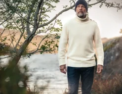 &SONS Jackets & Coats-Ahab Submariner Rollneck Jumper Ecru