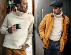 &SONS Jackets & Coats-Ahab Submariner Rollneck Jumper Ecru