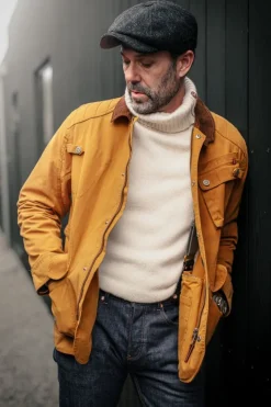 &SONS Jackets & Coats-Ahab Submariner Rollneck Jumper Ecru