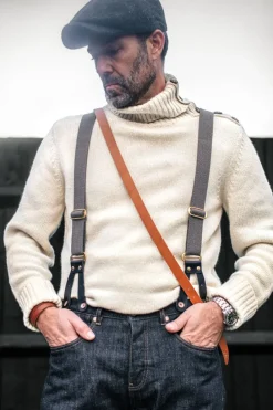 &SONS Jackets & Coats-Ahab Submariner Rollneck Jumper Ecru