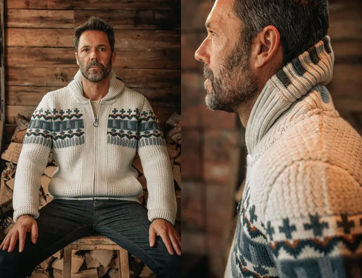 &SONS Jackets & Coats-Alpine Cardigan Ecru