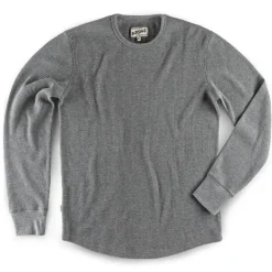 &SONS Tops-Base Waffle Crew Neck Grey Marl