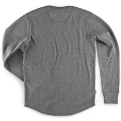 &SONS Tops-Base Waffle Crew Neck Grey Marl