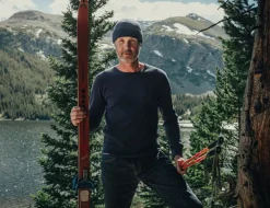 &SONS Tops-Base Waffle Crew Neck Navy