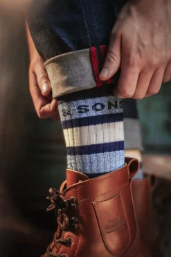 &SONS Footwear-Baseline Socks Navy