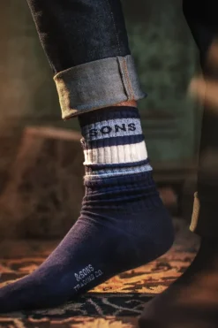 &SONS Footwear-Baseline Socks Navy