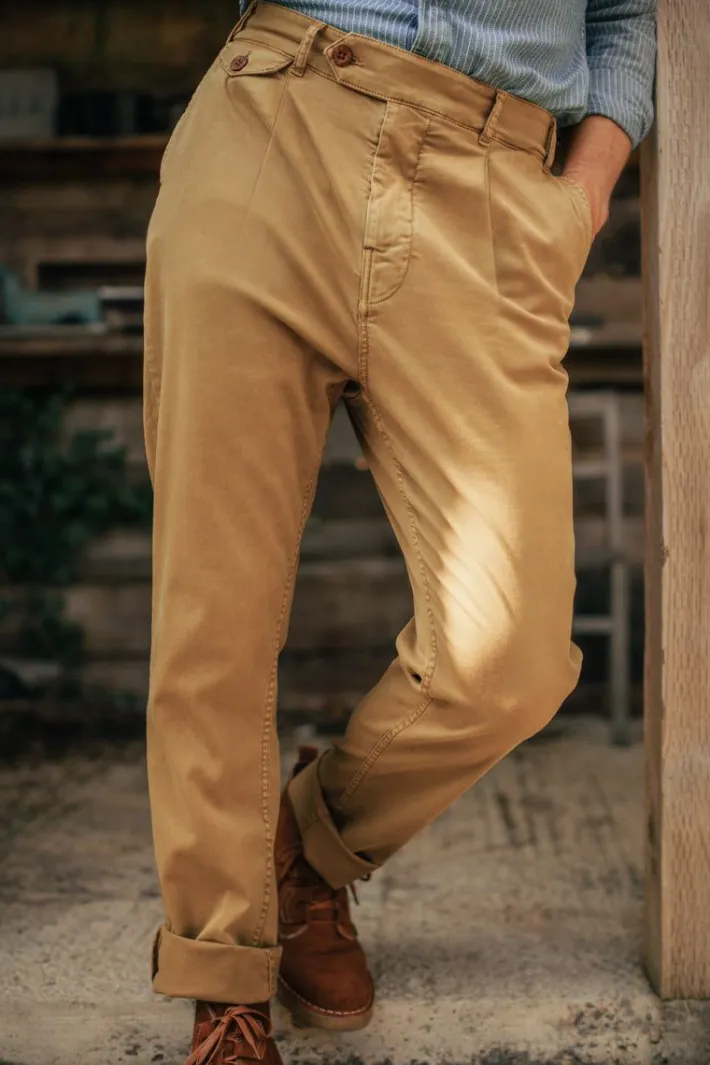 &SONS Bottoms & Shorts-Beckett Trousers Tan