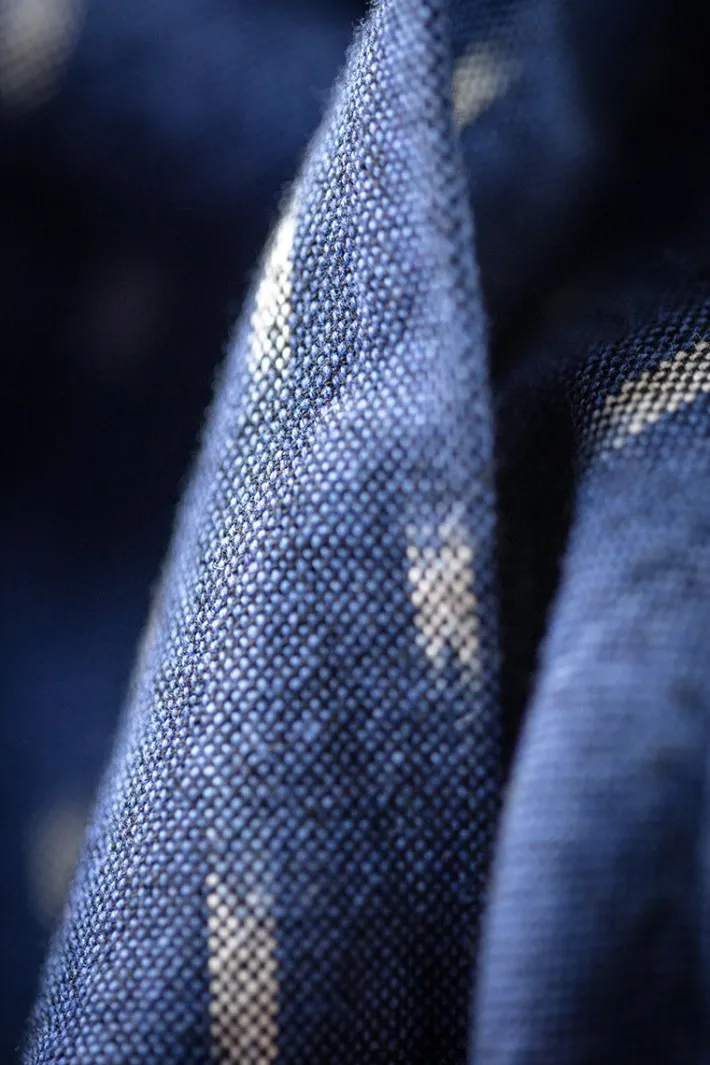 &SONS Scarves-Blue Star Dot Scarf