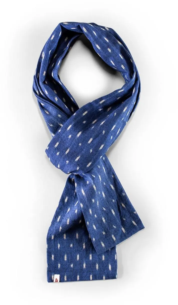 &SONS Scarves-Blue Star Dot Scarf