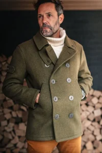 &SONS Jackets & Coats-Boardwalk Peacoat Army Green