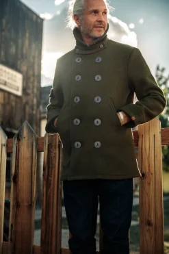 &SONS Jackets & Coats-Boardwalk Peacoat Army Green