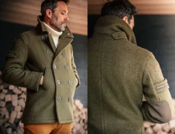 &SONS Jackets & Coats-Boardwalk Peacoat Army Green