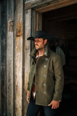 &SONS Jackets & Coats-Boardwalk Peacoat Army Green