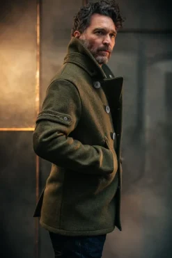 &SONS Jackets & Coats-Boardwalk Peacoat Army Green