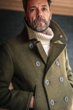 &SONS Jackets & Coats-Boardwalk Peacoat Army Green