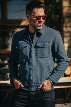 &SONS Jackets & Coats-Cab Coat Churchill Blue