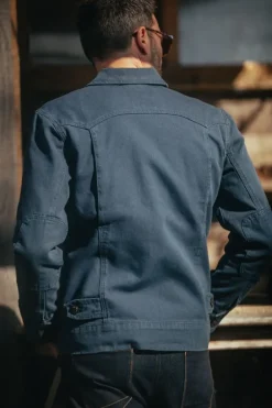 &SONS Jackets & Coats-Cab Coat Churchill Blue