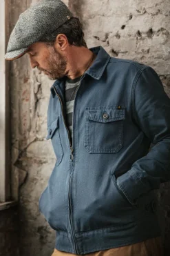 &SONS Jackets & Coats-Cab Coat Churchill Blue