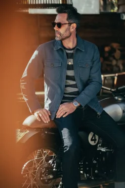 &SONS Jackets & Coats-Cab Coat Churchill Blue