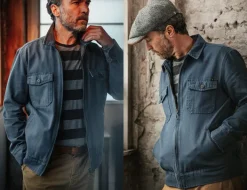 &SONS Jackets & Coats-Cab Coat Churchill Blue