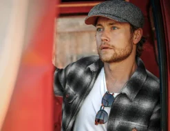 &SONS Jackets & Coats-Cab Coat Grey Check